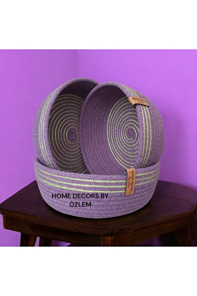 home decors by özlem 3 Lü Hasır Sepet Takımı Düzenleyici Organizer Saklama Ku...