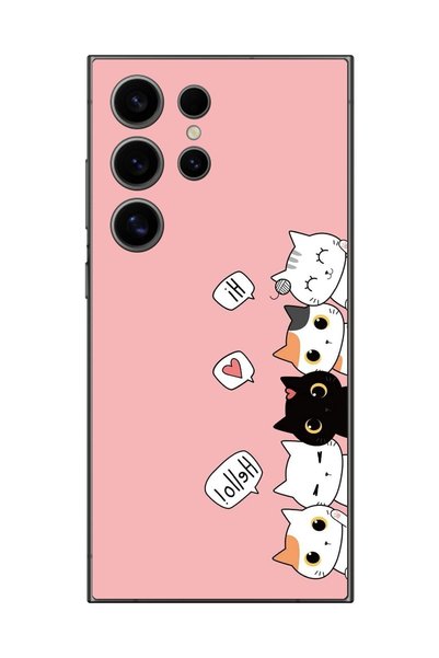 Dali Design حافظة شفافة متوافقة مع هاتف Samsung Galaxy S24 Ultra بتصميم Cats 2