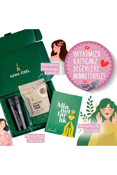 Şekeroğlu Minnettar Hediye Seti ( 1 Adet Termos 1 Adet Minnettar Menengiç Kahve 165 gr 1 Günlük )