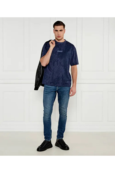 Guess Jeans Modré pánské tričko Gotam Guess jeans