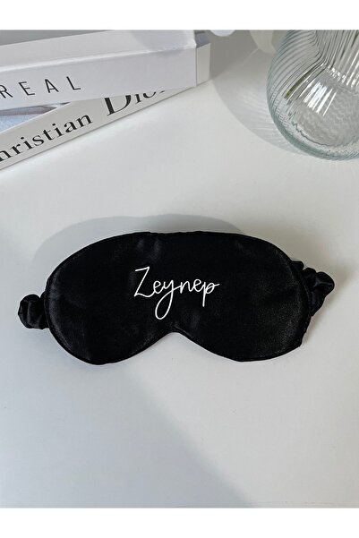 Zenan Design Saten Siyah Uyku Gözlüğü / Göz Bandı