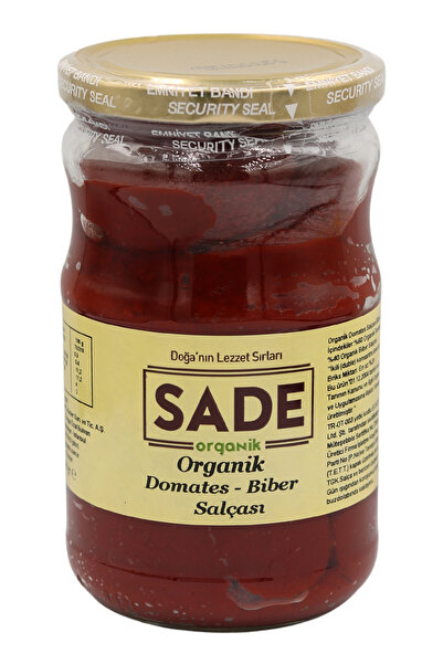 Sade Organik Domates ve Biber Karışık Salça 650 gr