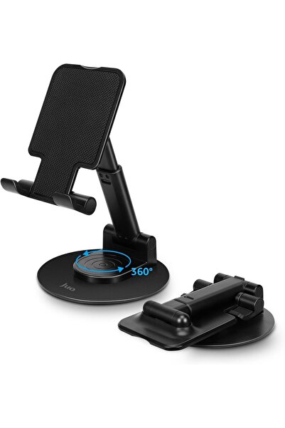 Juo Katlanabilir 360 Derece Dönen Masaüstü Telefon Standı Siyah
