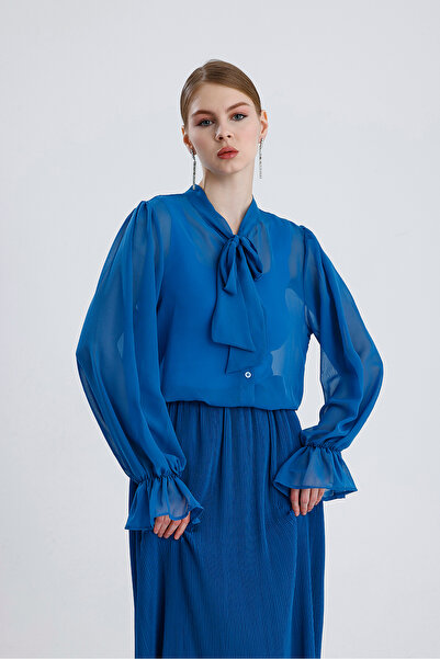 ikomteks Chiffon Pleated Skirt Suit