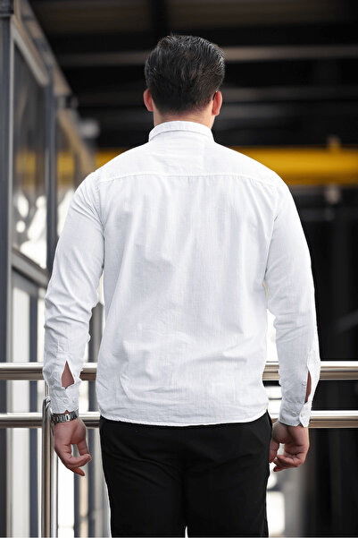 Valiberta Ανδρικό λινό πουκάμισο White York