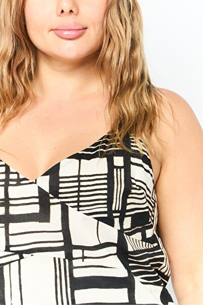 Dkny Women V-Neck Sleeveless Abstract Pattern Tank Top, Off White