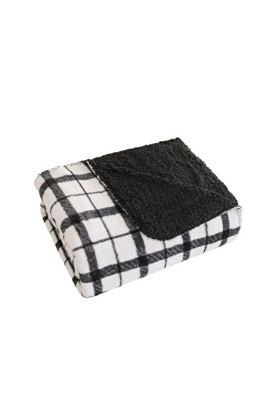 Mezoe Checkered Pattern Mink Sherpa Blanket King