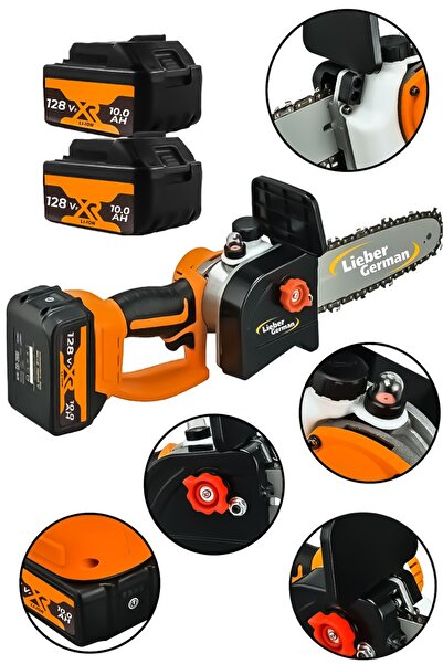 Lieber German Kömürsüz Motor 30 Cm Palalı 2x Akülü 10 Pilli Ağaç Kesme Hızar ...