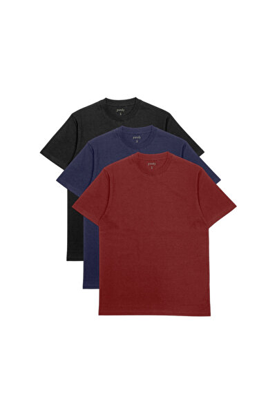 pandy تي شيرت سوبريم كبير الحجم للجنسين مكون من 3 قطع - تي شيرت