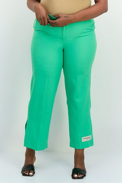 The Giving Movement Women Regular Fit Embroidered Logo Flare Pants, Green