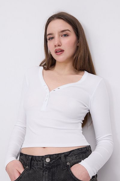Addax Tricou modal cu guler snap B13847