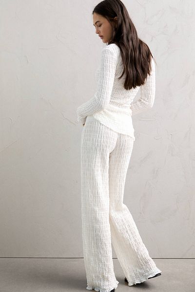 Pull & Bear Wide-leg creased fabric trousers