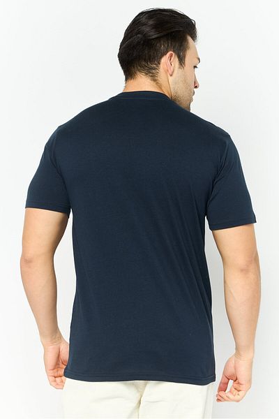 Cavalli Class Men Round Neck Short Sleeve Graphic Print T-shirt, Navy Combo