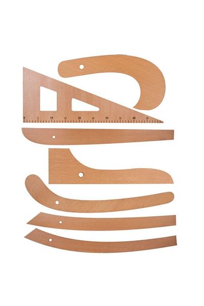 fema aksesuar Tailor-modelist-textile 7 Piece Wooden Ruler Riga Miter Set
