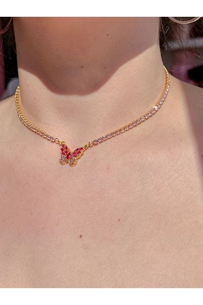 Reorah Collection Soft Butterfly Waterway Choker Necklace