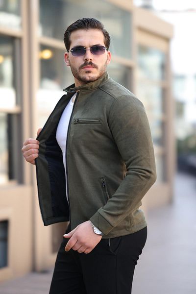 ByTrend Εποχιακό παλτό με φερμουάρ στο στήθος Judge Collar Suede Pldp 2904
