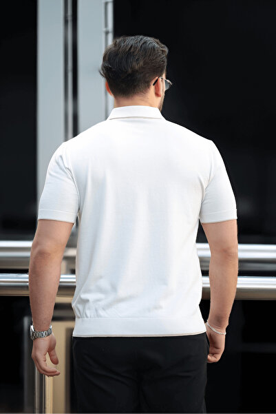 Valiberta Premium Viscose Polo Outfit - Ecru Men's T-Shirt