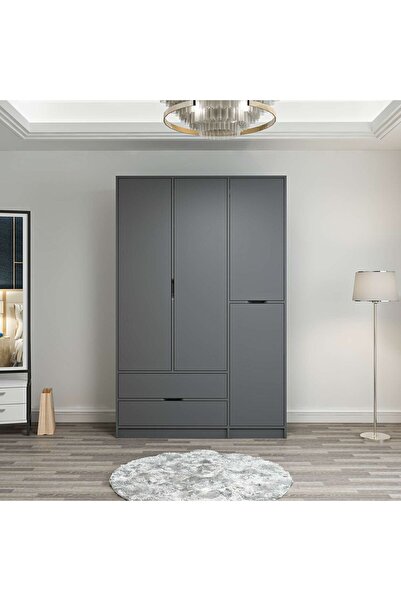 Minar Elina 3 Kapaklı Dolap Antrasit Antrasit