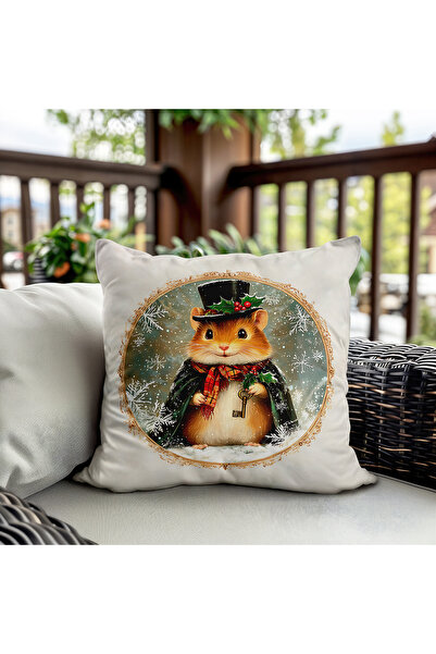 milroma Hello Winter Βελούδινο κάλυμμα μαξιλαριού με μοτίβο και εκτύπωση διπλ...