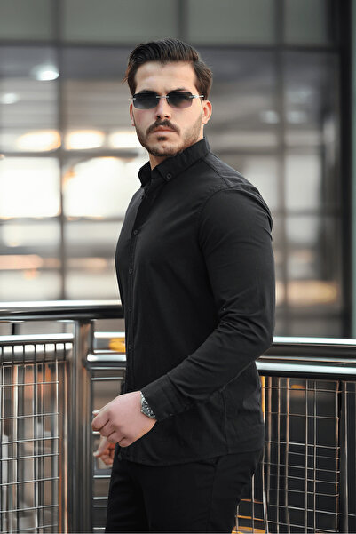 Valiberta York Лляна сорочка для чоловіків - Чорна