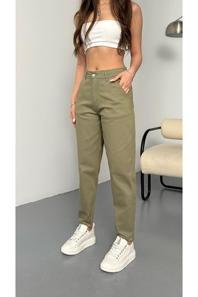 BİKELİFE High Waist Flexible LYcra Women's Mom Pants