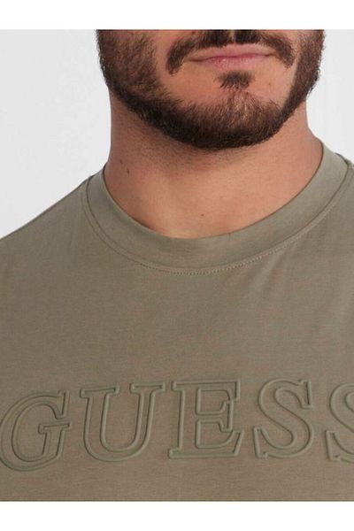 Guess Jeans Tricou verde pentru bărbați, blugi Alphy Guess