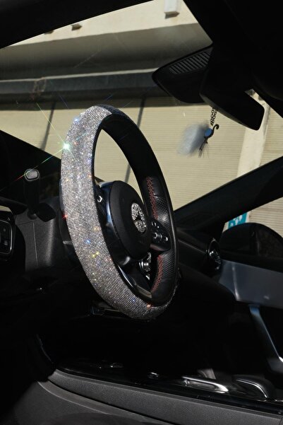 sıcak köşe غطاء عجلة القيادة بحجر فضي كامل