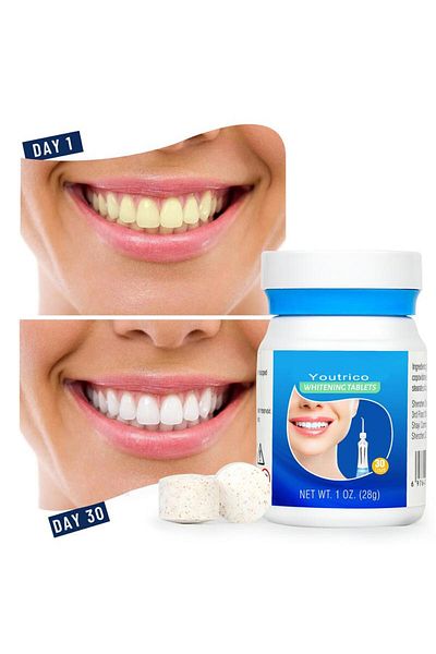 Youtrico Whitening Water Floss Supplement, Portable Oral Rinse Nozzle(30 pills)