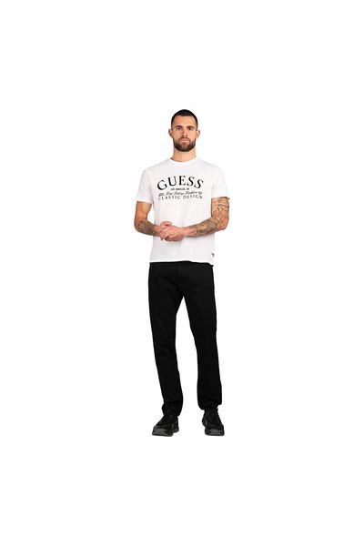 Guess Jeans Tricou verde pentru bărbați, verde junglă, blugi Guess