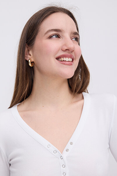 Addax Tricou modal cu guler snap B13847