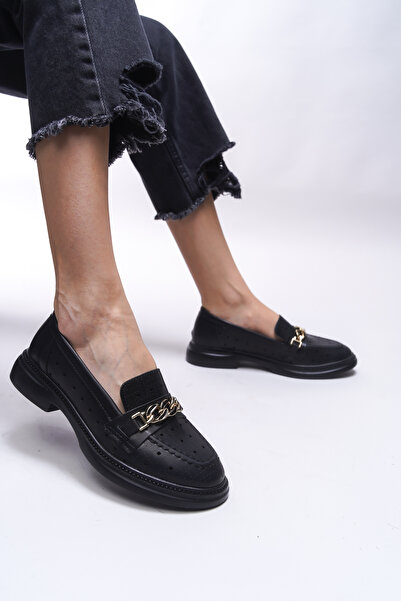 Riccon Жіночі лофери Jessimyra Чорні Шкіра 0012454