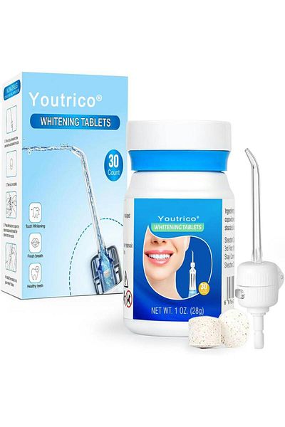 Youtrico Whitening Water Floss Supplement, Portable Oral Rinse Nozzle(30 pills)