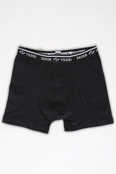 ENTAHA Ανδρικό μπόξερ Star Erkek Black Lycra - Συσκευασία 6 ελαστάνης