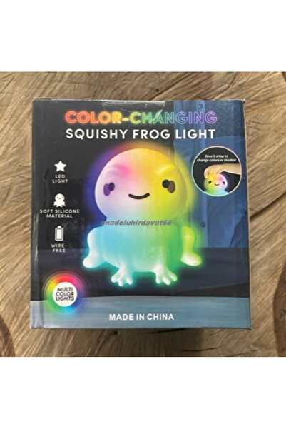 DMR PUFUDUK LAMBA KURBAĞA OYUNCAK SİLİKONLU 8 FARKLI LED IŞIKLI LAMBA