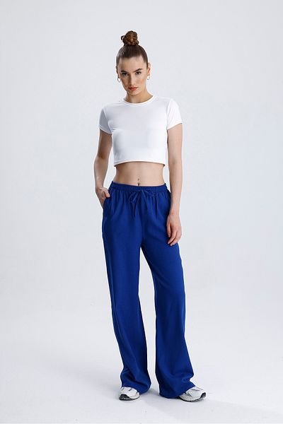 FV Pantaloni largi de in pentru femei