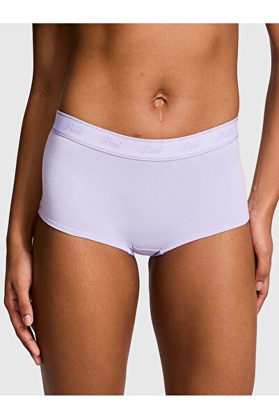 PINK Logolu Pamuklu Işıltılı Boyshort Külot
