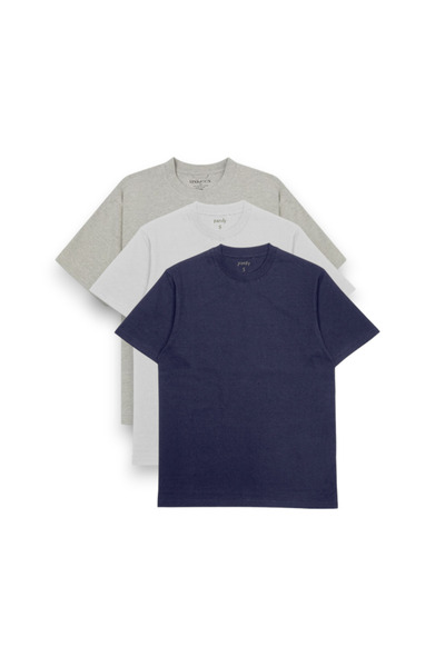 pandy 3'lü Unisex Oversize Suprem T-Shirt - Tişört