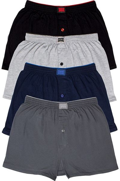 KEYAL Tutku Men's Towel Waist Plain Boxer 4 Pack Mixed Colors - 4 Pieces