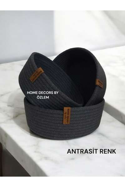 home decors by özlem طقم سلال مكون من 3 قطع، سلة تخزين مزخرفة، منظم، صندوق تخ...