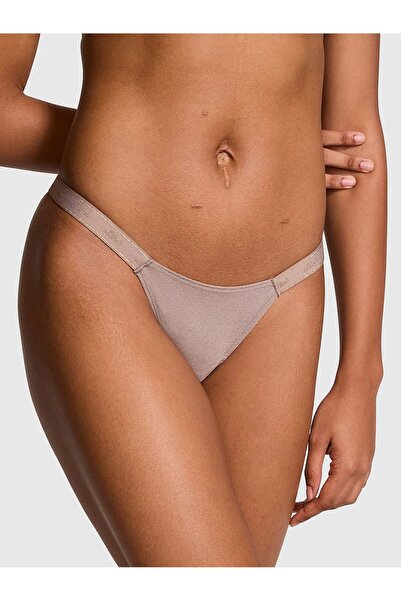 PINK Mikro Logo Detaylı Işıltılı Tanga