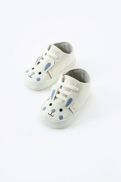 yummy kids First Step Lace-Up Rabbit Embroidered Non-Slip Sole Baby Booties