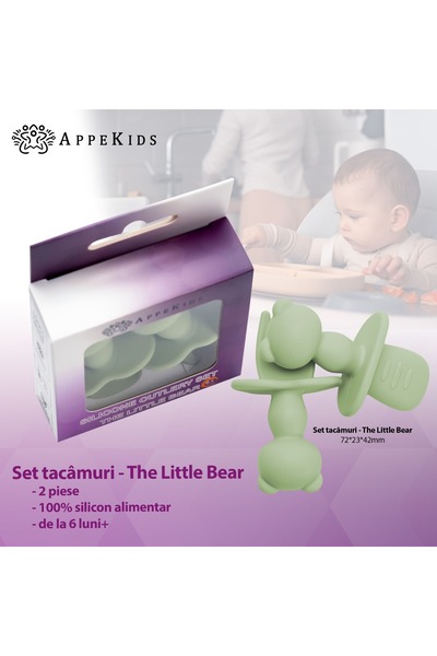 APPEKIDS Set Tacamuri din silicon, AppeKids, The Little Bear - Raw Green