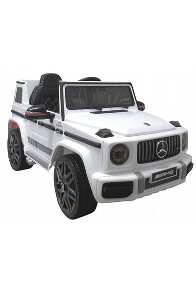 OEM Elektromobil s dálkovým ovládáním, EVA kola, kožené sedadlo Mercedes G63 - bílá