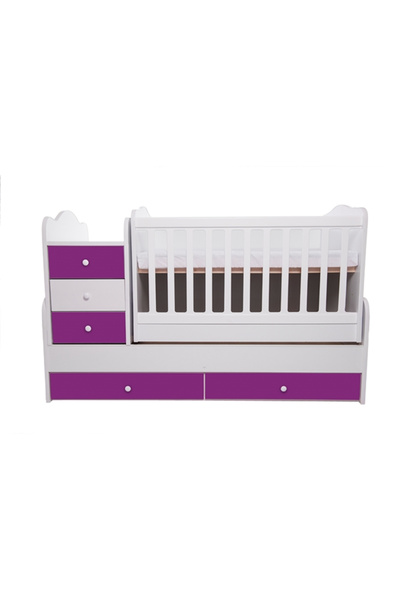 Vessanti Pătuț transformabil Touring - Alb cu violet