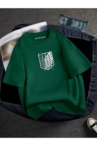 BENROMA 1 μπλουζάκι δώρο για αγορές 6 και άνω στο καλάθι - Oversized Titan Printed Unisex Tisort Printed