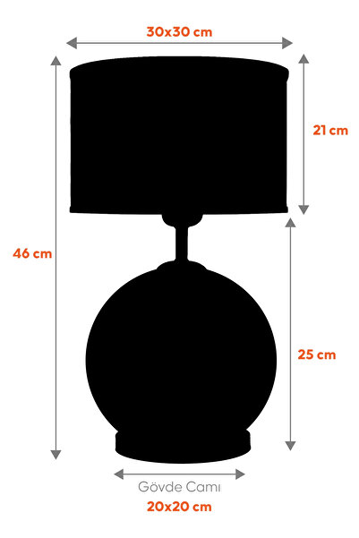 MINIMAL ETICARET VE BILGI TEKNOLOJILERI Synergy Transparent Black Glass Lampshade