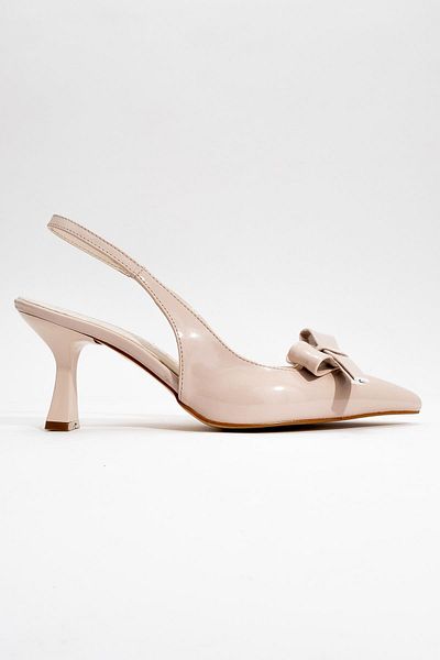 CCWAY AYAKKABI Ten Patent Leather Women's Bow Heeled Shoes