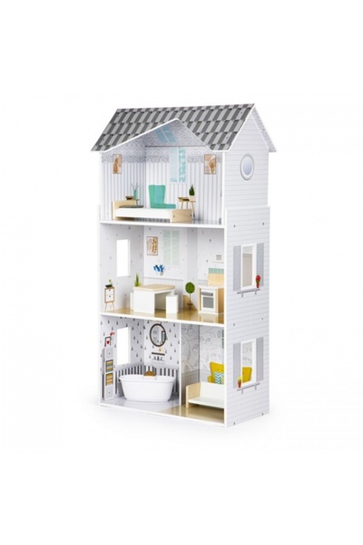 OEM Casuta de papusi inalta din lemn cu mobilier, casuta lui Grace, Ecotoys 8210