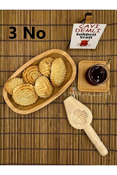 GÜZELYÜZ AVM Ahşap Kömbe Kerebiç Kurabiye Pasta Kalıbı 1 Adet 3 No Kalıp