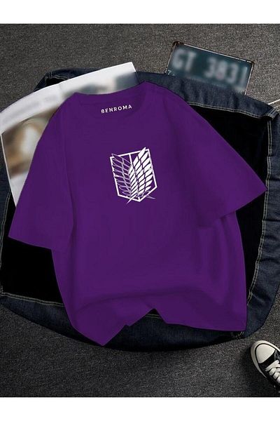 BENROMA 1 μπλουζάκι δώρο για αγορές 6 και άνω στο καλάθι - Oversized Titan Printed Unisex Tisort Printed